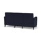 Lesro Siena Lounge Reception 3 Seat Tandem Seating No Center Arms, Black, OH Navy Upholstery SN3101 - alternate 2